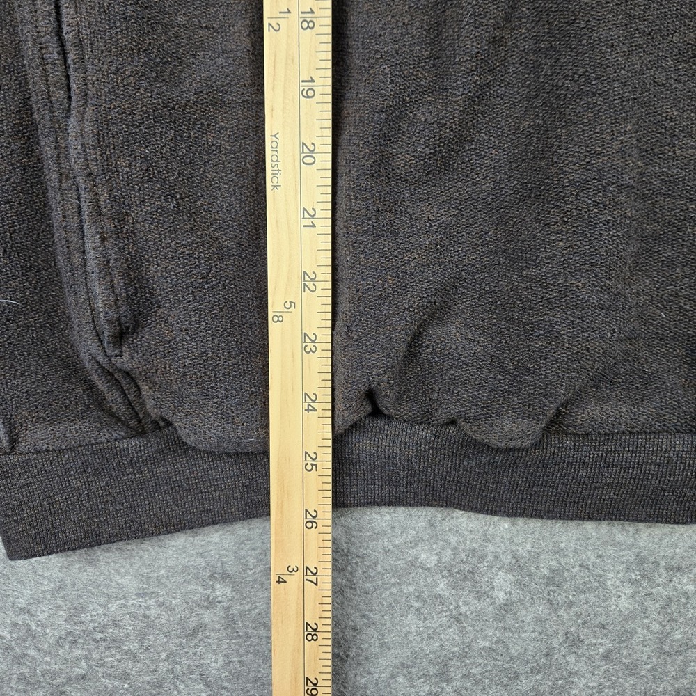 Straight Down Golf Sweater Mens Large Brown Pullover Henley USA Suede Collar - Picture 6 of 11